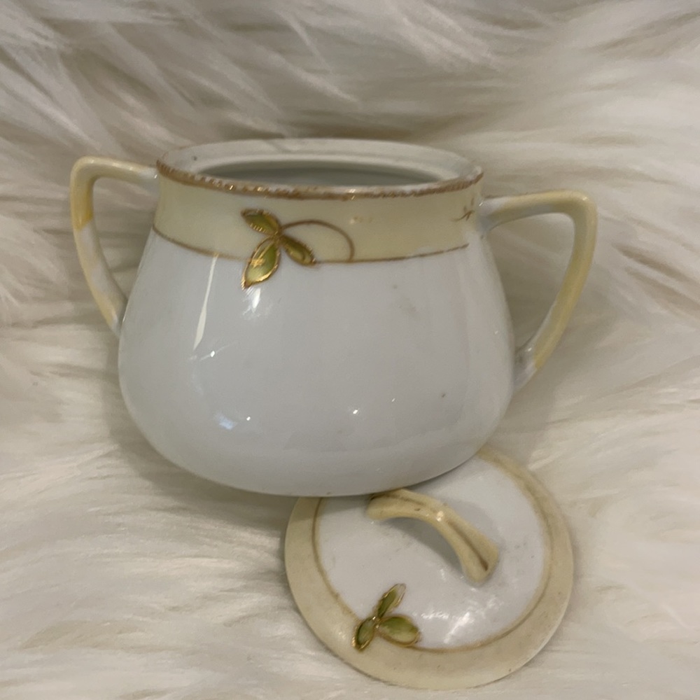 Nippon cream and sugar bowl with spoon. - Picture 3 of 7